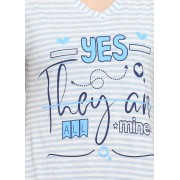 Блакитна домашня сукня Cotpark S,M,L в смужку 13346-01